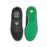 Championes de skate Emerica Provost G6, color negro con detalles en verde neón y gris.