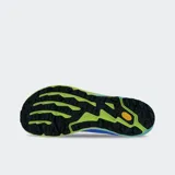 Championes de trail running Altra modelo Timp 5, color azul con detalles en verde y blanco.