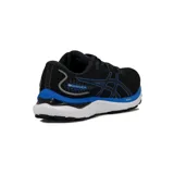 Championes de running Asics Gel-Cumulus 24 SE, color negro con detalles en azul y suela blanca. Incorporan tecnología FF Blast en la entresuela y amortiguación de gel para mayor comodidad y rendimiento en cada pisada.
