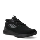 Championes urbanos Umbro modelo Vega, color negro, confeccionados en tejido de malla transpirable con detalles sintéticos y logo de la marca en el lateral.