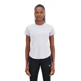 Remera deportiva New Balance Accelerate de poliéster reciclado color lila, con cuello redondo, mangas cortas y logo reflectante en el pecho.