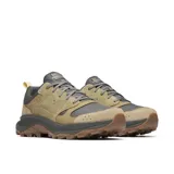 Championes de senderismo Merrell, confeccionados en una combinación de piel de ante y malla transpirable. Presentan un diseño robusto con entresuela de espuma EVA para mayor estabilidad y suela de goma con relieve para un mejor agarre en terrenos irregulares.