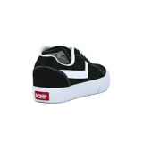 Championes urbanos Pony Champion Old School, color negro con detalles en blanco, confeccionados en lona y gamuza, con suela blanca y logo lateral.