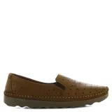 Zapato casual Freeway de cuero negro con perforaciones y suela blanca.