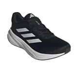 Championes Adidas Response color negro con detalles blancos, ideales para running.