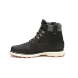 Bota de cuero nobuk texturizado color negro, con forro interno respirable y plantilla de espuma EVA. Suela de goma duradera y de gran tracción.