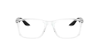 Lentes Prada Sport modelo 08R con armazón rectangular transparente y detalles en negro.
