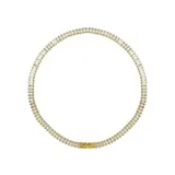 Gargantilla dorada de acero quirúrgico con circonitas engarzadas.