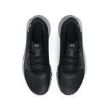 Championes de básquetbol Under Armour modelo Jet 23, color negro con entresuela gris y suela con diseño estampado en blanco y negro.