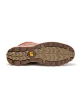 Bota impermeable Caterpillar modelo Elude WP de cuero marrón, con cordones, suela de goma y entresuela beige.