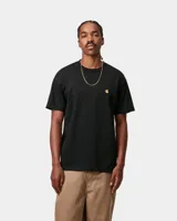 Remera Carhartt WIP S/S Chase T-Shirt de manga corta, color negro con cuello redondo y el logotipo bordado en el pecho.
