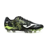 Championes de fútbol Joma Supercopa 2401 para hombre, color negro con detalles en verde y blanco.