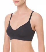 Soutien top blanco de microfibra, sin aro ni relleno, con breteles finos y espalda deportiva.