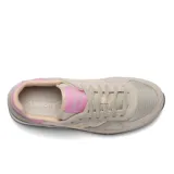 Championes Saucony Shadow Original de dama, color beige con detalles en rosa y durazno.