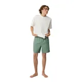 Short de baño Rip Curl modelo Bondi de 17 pulgadas, color verde militar, con cintura elástica y cordón ajustable a contratono.