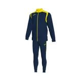 Conjunto deportivo Joma Champion V azul marino con detalles en amarillo. Incluye campera con cierre y pantalón ajustado.