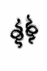 Aros colgantes con diseño de serpiente en acrílico espejado color cobre. Presentan una silueta sinuosa y brillante, ideales para complementar outfits de fiesta.