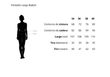 Pantalón cargo color verde oliva, de tiro alto, corte recto y bolsillos laterales con botón.