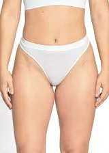 Bombacha colaless blanca con textura acanalada (rib).