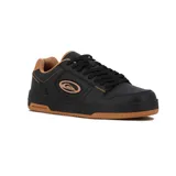 Championes Quiksilver modelo Drift para hombre, de estilo urbano y skate, color negro con detalles en marrón tostado, cordones negros, suela de goma y logo bordado en el lateral.