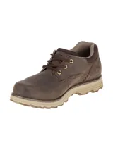 Zapato de cuero nobuk impermeable color marrón, con cordones, entresuela de amortiguación ligera y suela de goma duradera para mayor tracción.