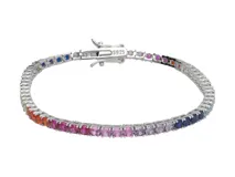 Pulsera de plata 925 con circonias multicolores.