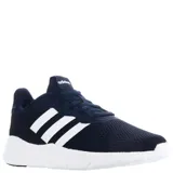Championes de running Adidas Nebzed Cloudfoam, color azul marino con las icónicas tres tiras laterales en blanco y suela de espuma blanca. Presentan un diseño de malla transpirable y cierre con cordones.