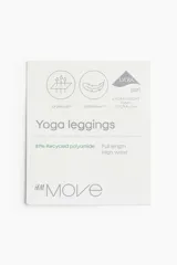 Leggings de yoga negros de tiro alto con cintura ancha y panel plegable. Confeccionados en tejido funcional DryMove y SoftMove con tecnología Lycra Sport.