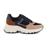 Championes urbanos Korium Molly, con plataforma, de color negro, marrón y beige.