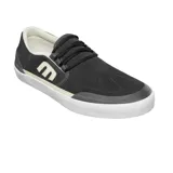 Zapatillas Etnies Marana Slip Lace XLT color gris oscuro, estilo slip-on con cordones elásticos decorativos y logo de la marca en el lateral. Suela blanca de goma.