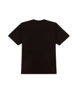 Remera blanca de algodón con cuello redondo y logo Obey bordado en negro en el pecho.