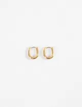 Aros tipo argolla gruesos de acero quirúrgico hipoalergénico color dorado.