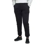 Pantalón de jogging Diadora en tejido de felpa color negro, con cintura elástica ajustable mediante cordón, bolsillos laterales y puños acanalados en los tobillos.