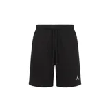 Short Nike Jordan Brooklyn Fleece de color negro, confeccionado en tejido de felpa, con cintura elástica ajustable mediante cordón y el logo Jumpman bordado en contraste en la pierna izquierda.