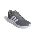 Championes Adidas Lite Racer 4.0, color gris con detalles blancos, con tecnología Cloudfoam.