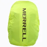 Mochila unisex Merrell Crest Daypack de 22 litros, color gris y negro, con correas ajustables, múltiples bolsillos y detalles reflectantes. Incluye cobertor impermeable de alta visibilidad y silbato de emergencia.