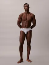 Pack de tres slips de microfibra elástica Calvin Klein, con cintura elástica con logo de la marca. Incluye colores azul, gris y azul marino.