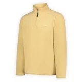 Buzo polar de micropolar ligero, color amarillo mostaza, con cuello subido y cierre frontal corto. Presenta ribetes elásticos en cuello, puños y bajo, con logo bordado en el pecho.