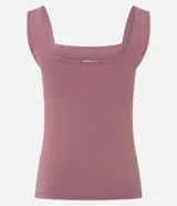 Blusa básica Cortelle de poliamida, sin mangas, con escote cuadrado y tirantes medianos.