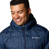 Campera Columbia Delta Ridge II Down color azul marino con capucha, diseño acolchado termosellado con tecnología Omni-Heat y Omni-Shield, cierre frontal completo y bolsillos con cremallera.