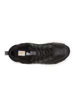Sneakers de mujer Caterpillar modelo Intruder Lite Vent, de color negro con suela chunky blanca de EVA. Combinan paneles de malla transpirable y material sintético, con cordones negros y tiradores en la lengüeta y el talón.