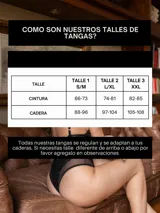 Pack de tres tangas de algodón con detalle de encaje en la parte superior frontal y breteles regulables. Incluye una unidad en color rosado, una en blanco y una en negro.
