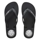 Ojotas negras Rip Curl Icons Of Surf Bloom Open Toe con logo de la marca en blanco.