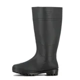 Bota de lluvia West de caña alta, color negro, fabricada en material impermeable con suela de goma antideslizante y logo de la marca grabado en el lateral.