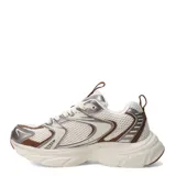 Championes Miss Carol modelo Funk, de estilo deportivo con diseño chunky, combinados en tonos beige, marrón y detalles metalizados, con cordones y suela gruesa.