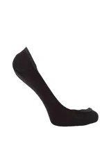 Medias invisibles de corte bajo, color negro, diseñadas para usar con zapatillas o mocasines.