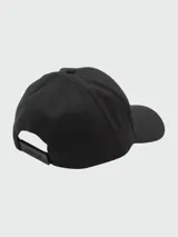 Gorra de baseball Moncler color negro, con diseño clásico de seis paneles y parche con logo de la marca en relieve en la parte frontal.