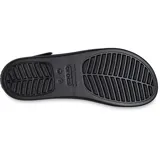 Sandalias Crocs modelo Brooklyn 4U, color negro, con diseño de dos correas con perforaciones para Jibbitz, tira trasera con velcro y suela de plataforma corrida.