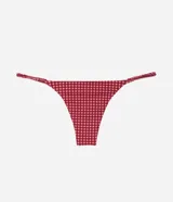 Bombacha de bikini colaless de microfibra, con diseño tipo string de laterales finos y estampado de cuadros vichy.