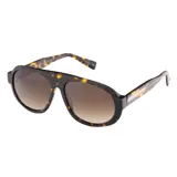 Lentes de sol Teresa Calandra modelo Ally con armazón carey y efecto madera, diseño aviador con puente superior plano y cristales degradados en tono marrón.